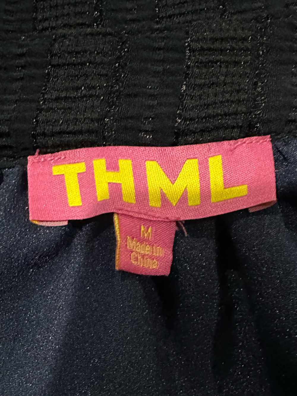 THML Navy Peasant Top with Bright Floral Embroidered Sleeves - Picture 8 of 10